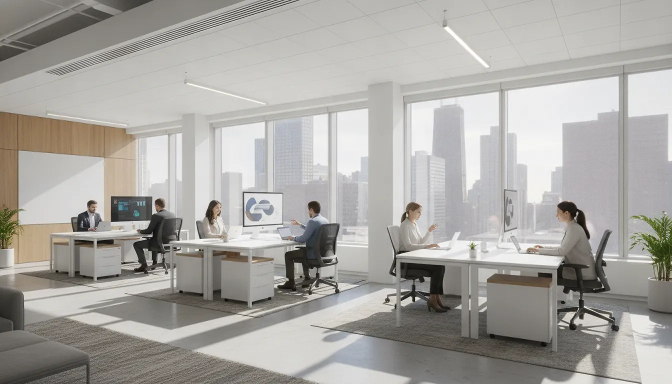 Chicago business office with professionally installed commercial window film