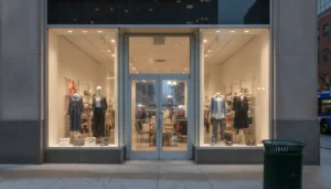 Chicago retail storefront with professionally installed security window film