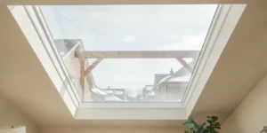 Daylight entering a Chicago home through a skylight